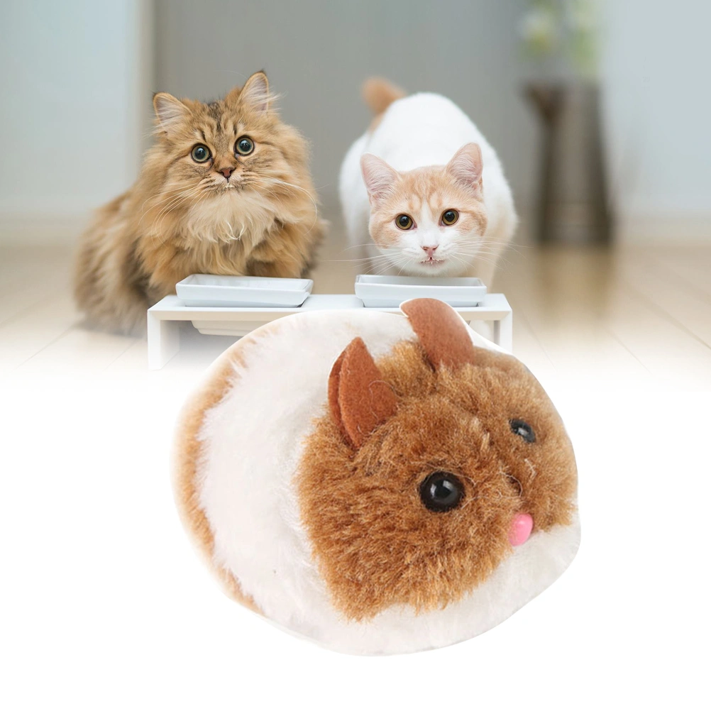 Cat Toy Mouse Pulling Chain Shake Interactive Pet Cat Toys Rat (Brown)