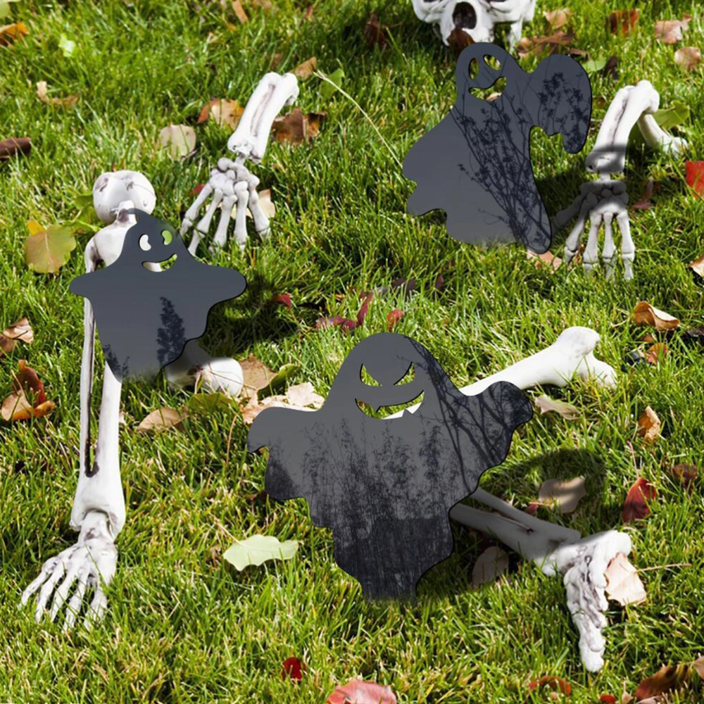 3Pcs Halloween Decorations Outdoor Yard Signs Stakes Halloween Yard Ghost Decor