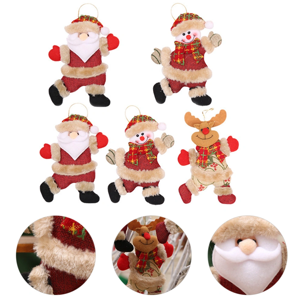 5PCS Christmas Tree Pendants Fashion Hanging Ornaments Dolls for Decoration