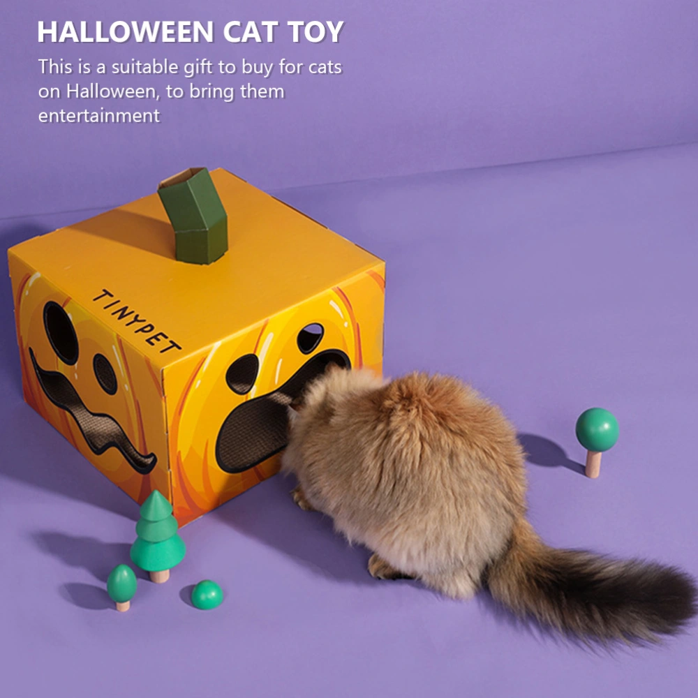 1Pc Halloween Pumpkin Cat House Lovely Cat Toy Creative Car Scratcher Pet Toy