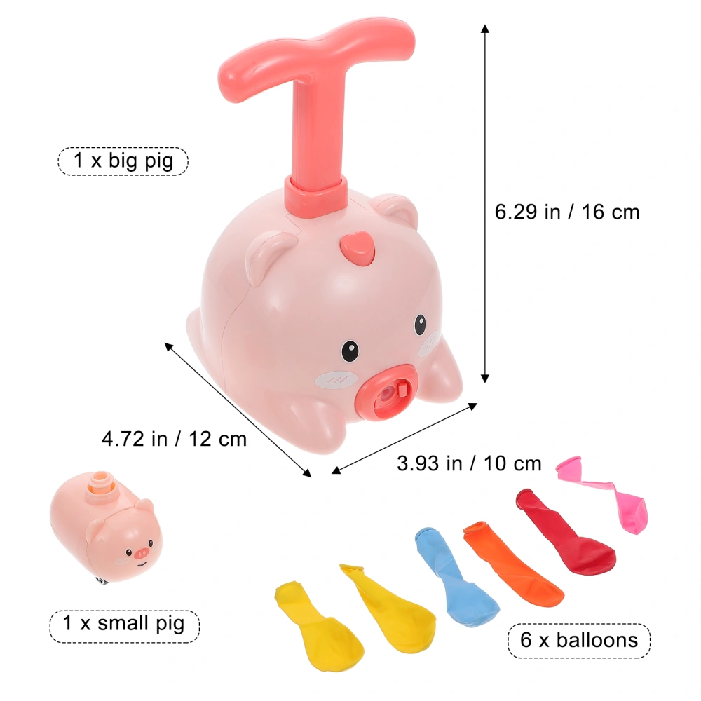 Balloon Car Toy Aerodynamic Kids Educational Toy (Pink Pig, Random Balloon)