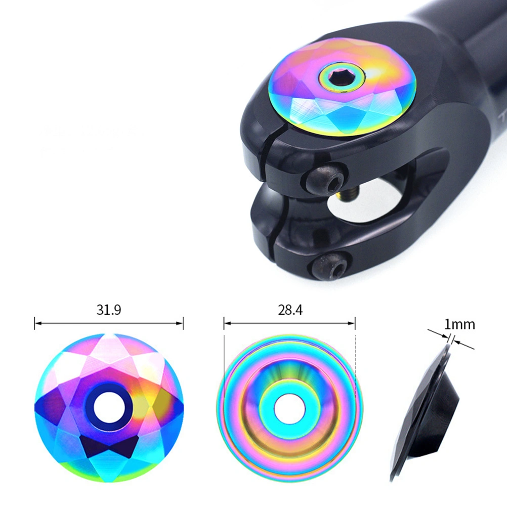 1Pc Aluminum Alloy Bike Headset Cover MTB Headset Accessories On-road Bike Head Parts with Bolt (Colorful)