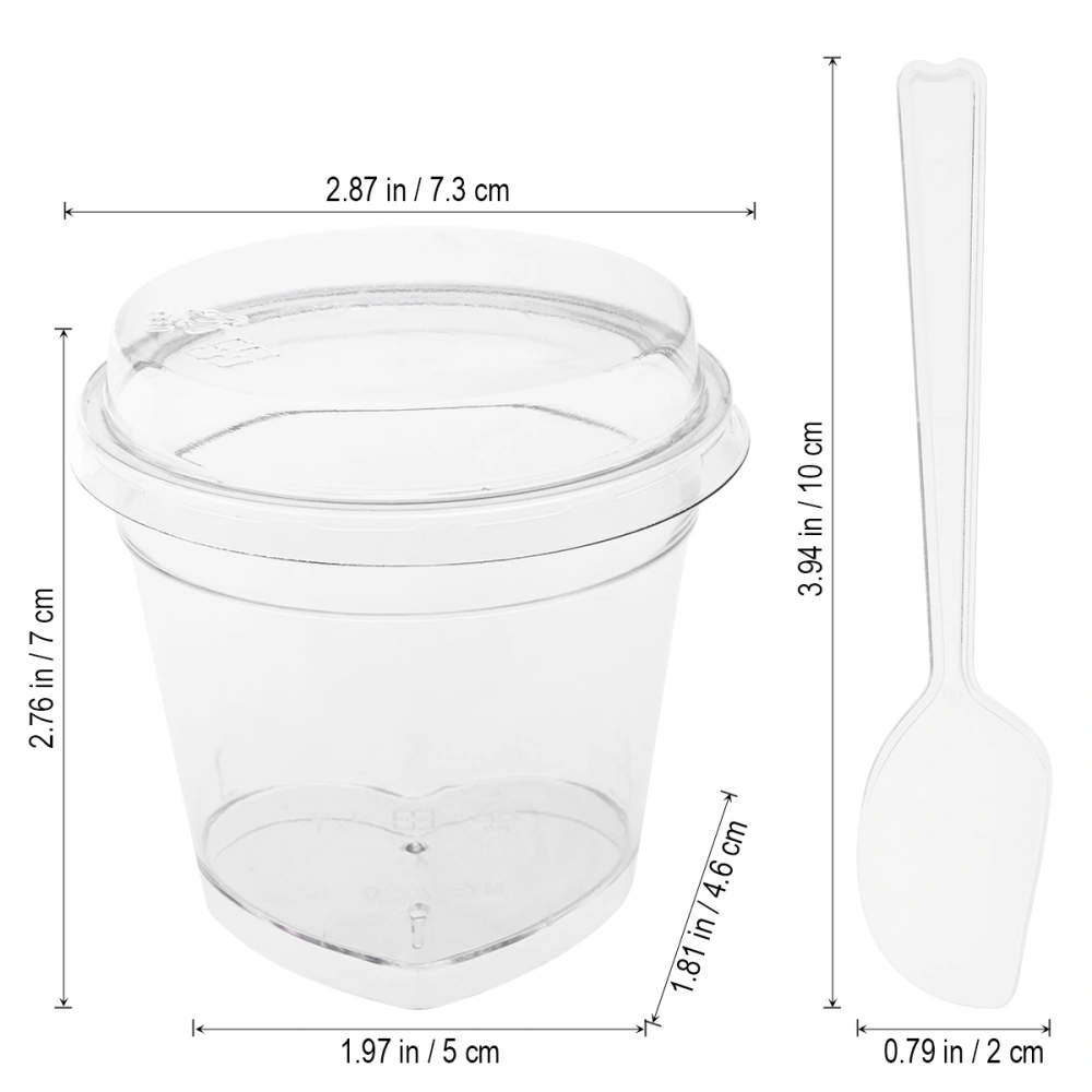 10 Sets 120ML Mini Dessert Cups Appetizer Bowls and Spoons Small Catering Supplies Tasting Glasses Parfait Tumblers for Cake Shop Restaurant Bar (MY-7060-1)