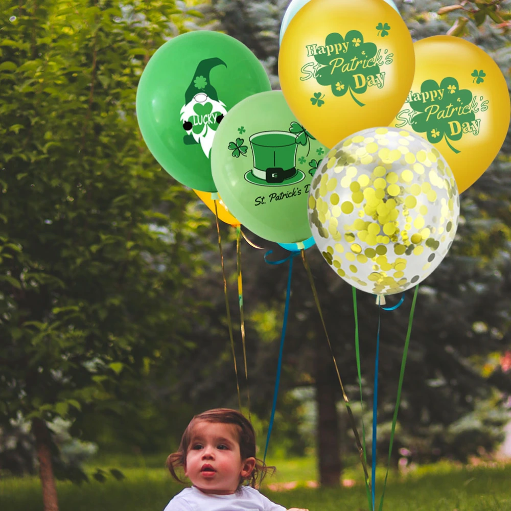 30pcs St. Patrick's Day Balloons Latex Balloons Party Balloons Clover Balloons