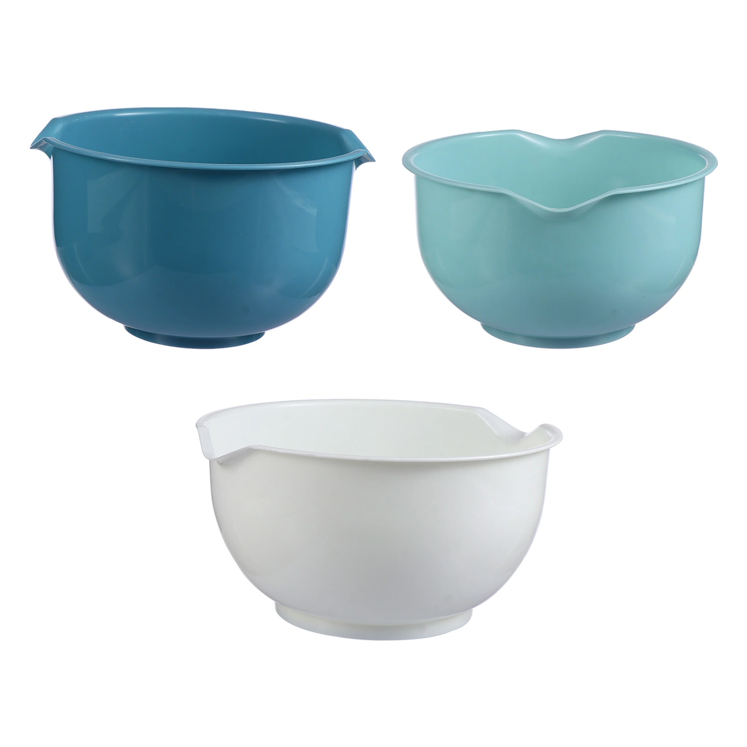 1 Set 3 Pcs Multipurpose Plastic Mixing Bowls Salad Bowls Set (Assorted Color)