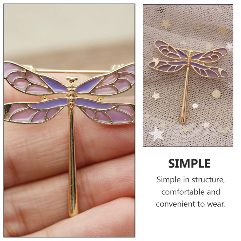 1pc Enameled Woman Brooch Alloy Scarf Corsage Clothing Breastpin (Dragonfly)