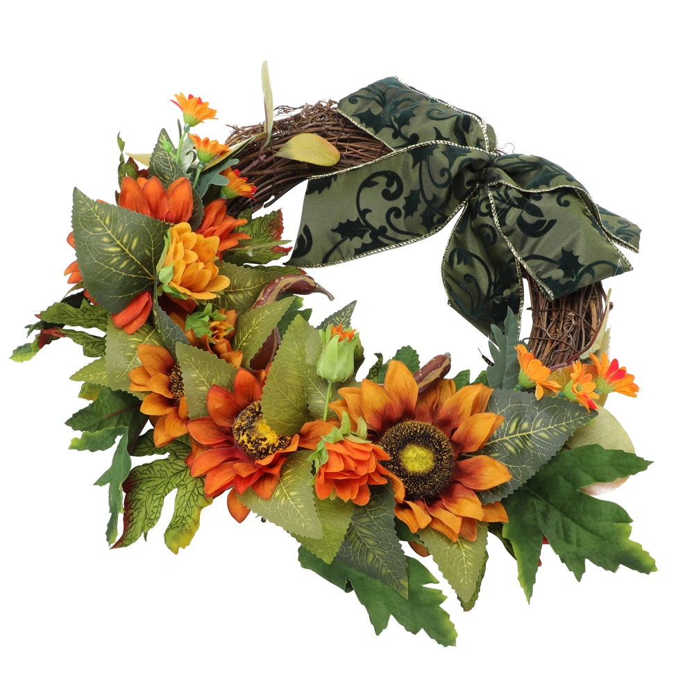 1pc Exquisite Artificial Wreath Home Use Autumn Style Wreath Hanging Decor