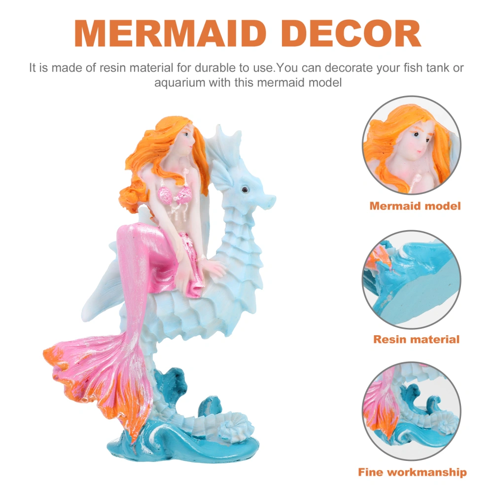 Household Mermaid Decor Lovely Mermaid Statue Decorative Aquarium Decor Fish Tank Accessory