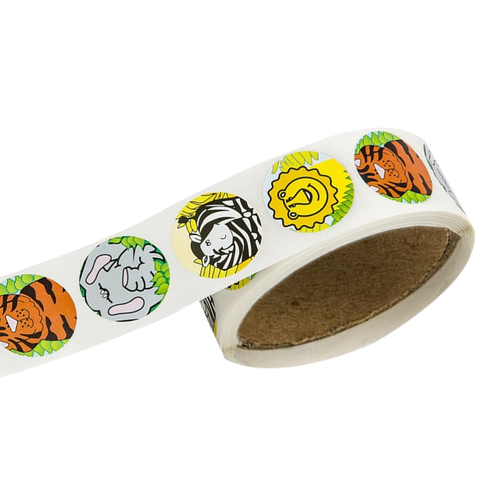 100pcs Animal Sticker Roll Sticker for Body Skin Packing Bag Phone (3.8cm, Deer, Monkey, Lion, Tiger, And Zebra Pattern)