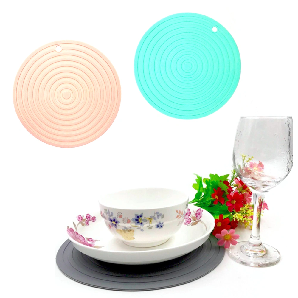 Large Size Table Desk Placemats Round Silicone Coaster Bowl Pad Dish Plate Mat Kitchen Non-Slip Heat Resistant Insulation Table Mat