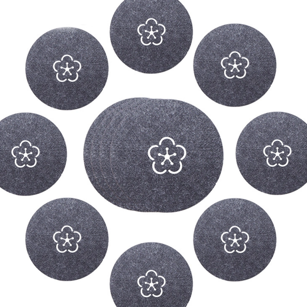 10pcs Creative Table Placemats Water Absorption Coaster Heat Insulation Placemat Tableware Plate Mat (Random Style, Grey)