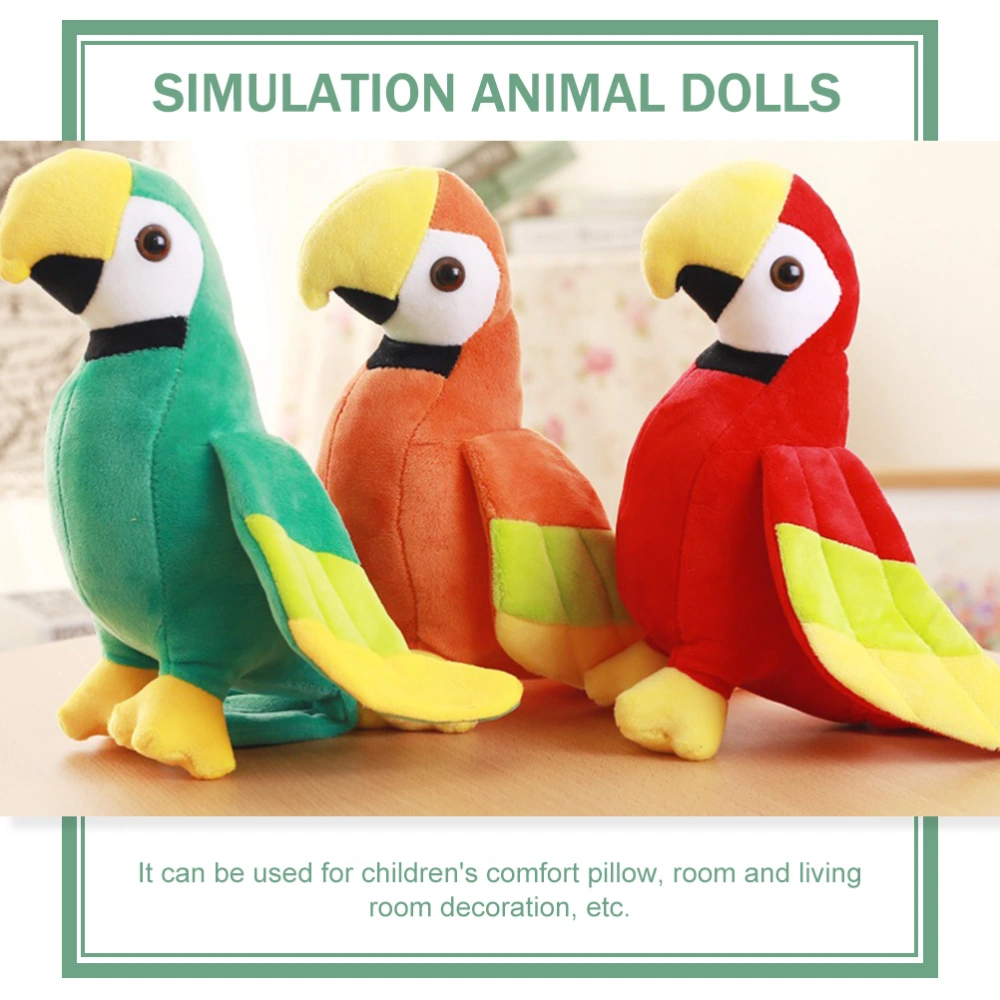 2pcs Plush Parrot Dolls Plush Animal Playthings Simulation Parrot Dolls Baby Stuffed Toys