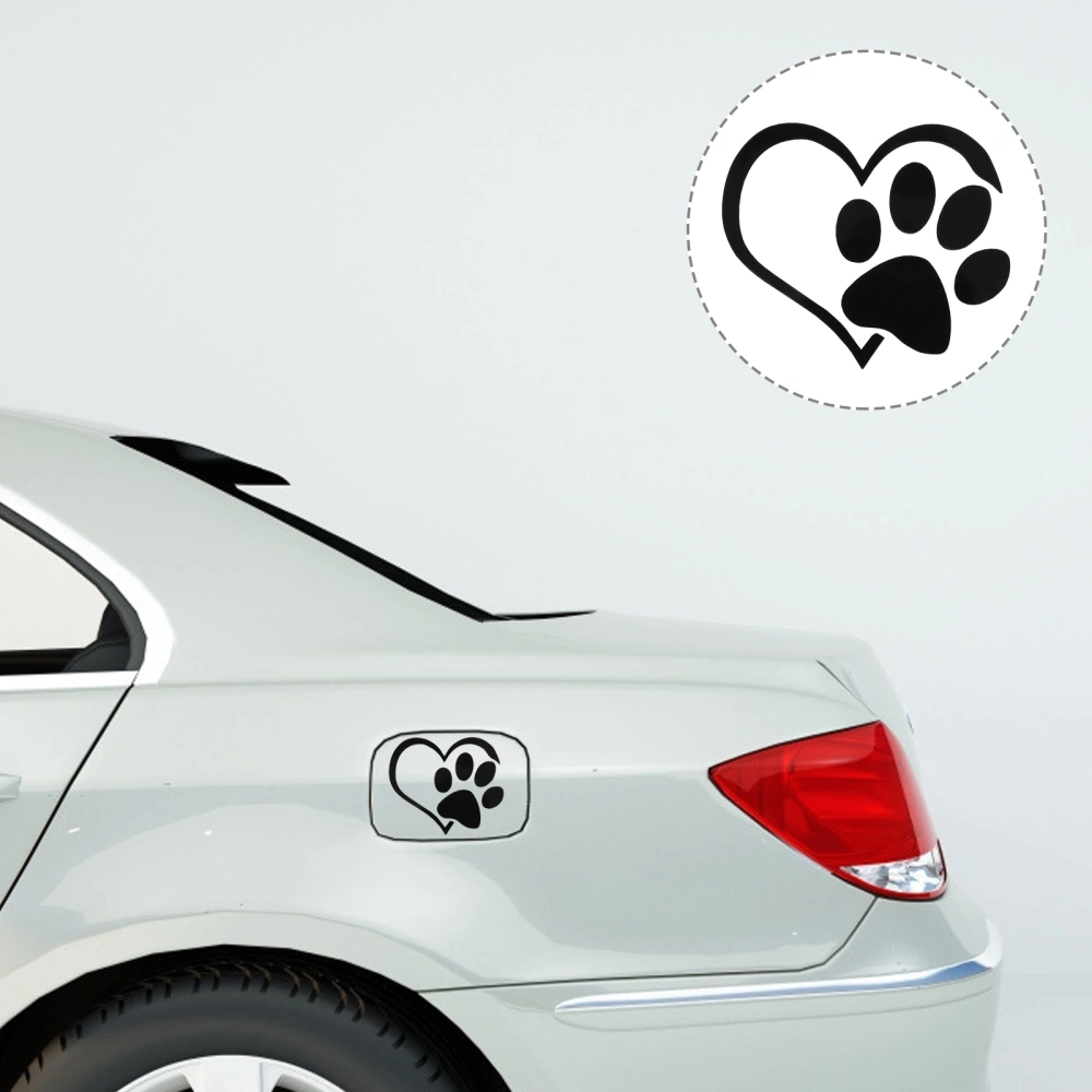 10 Pcs Car Stickers Adorable Paw Heart Decals Car Footprint Stickers Auto Decors