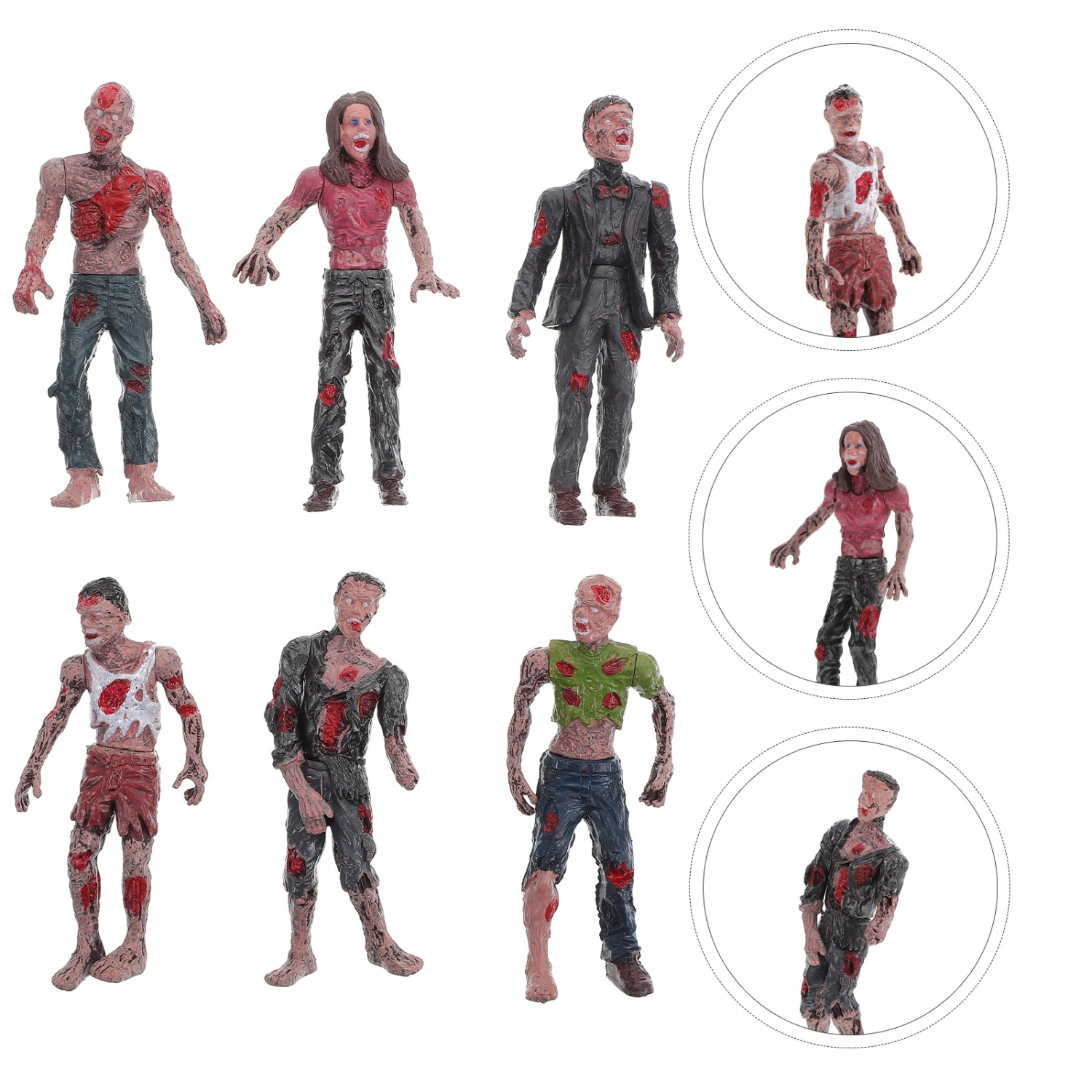 6Pcs Plastic Zombie Model Party Tricky Toys Zombie Models Simulated Zombie Prank Props