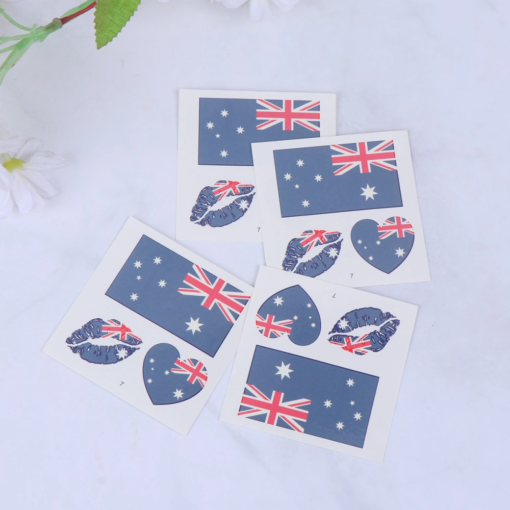 25 Sheets Waterproof National Flag Stickers Temporary Disposable Eco-friendly Tattoos National Flag Decal for Sports s (Australia)