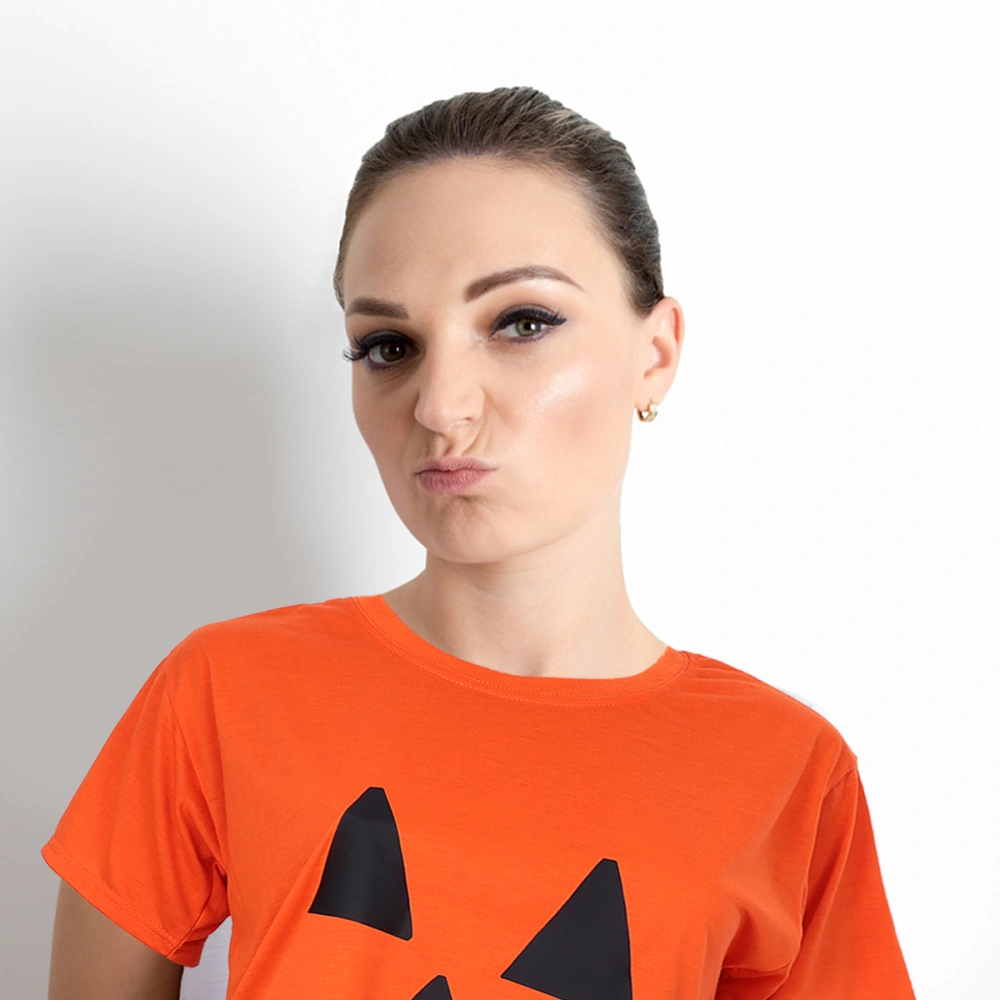 1 Pc Fashion Pumpkin Casual Short Sleeve T-shirt Summer Clothes (Size M)