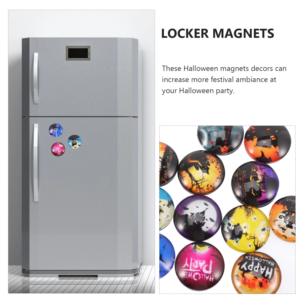 12pcs Halloween Magnet Halloween Fridge Magnets Decorative Glass Magnets for Fridge Locker