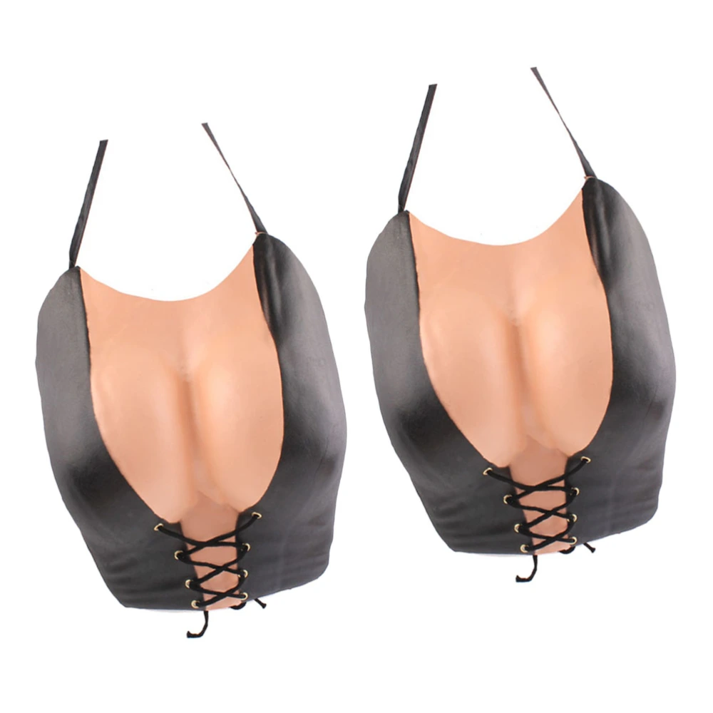 2pcs Simulation Female Breast Vest Creative Prank Props Sexy Crossdressing Cosplay Costume for Stage Party