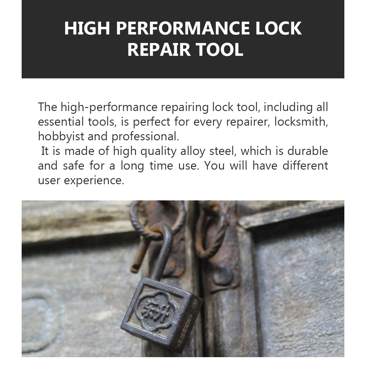 1 Set of 5PCS Practical Lock Pick Set Repairing Tool Home Use Lock Repair Kit