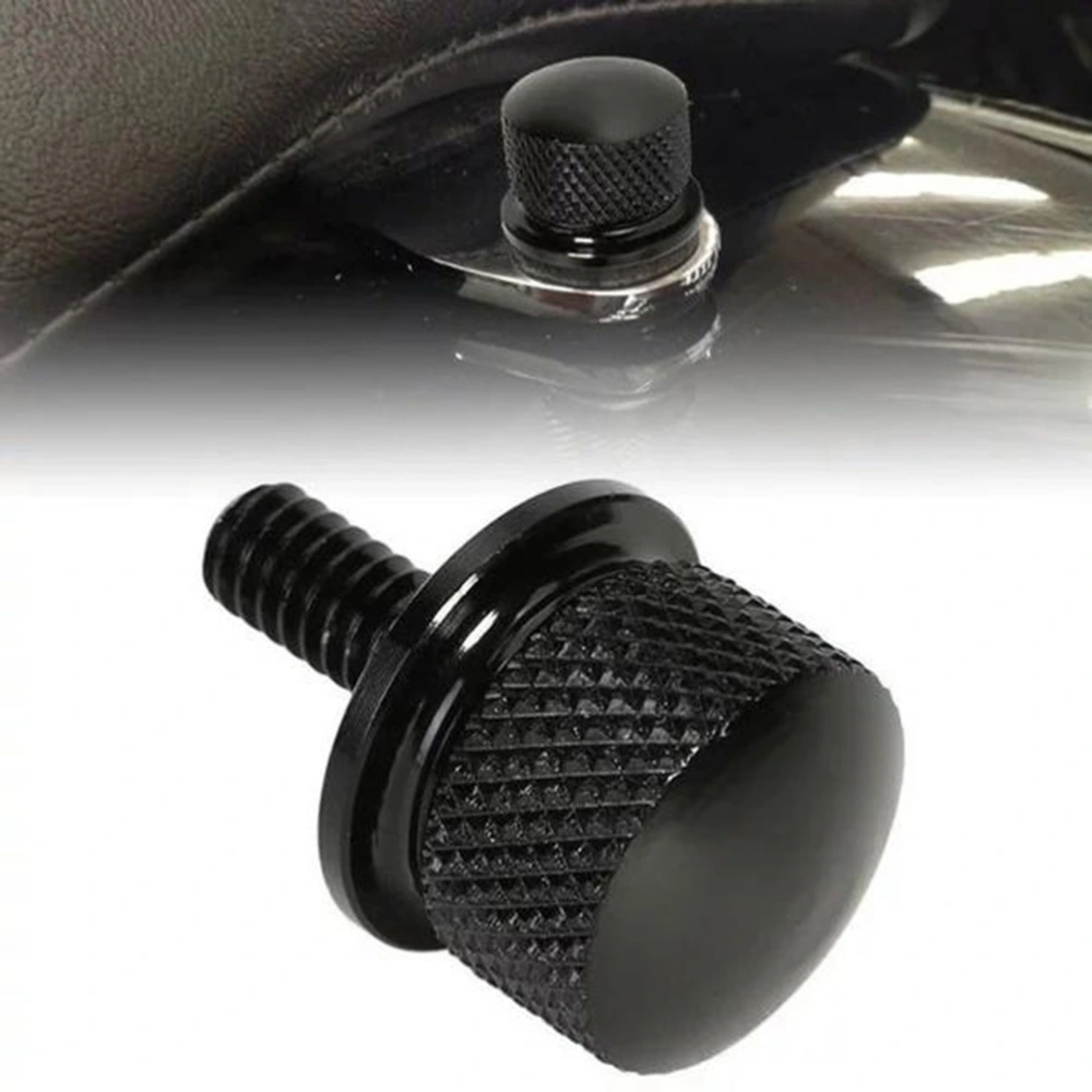 Knurled Billet Aluminum Screw Seat Bolt with Knob Cover Tab Bracket  (Black)