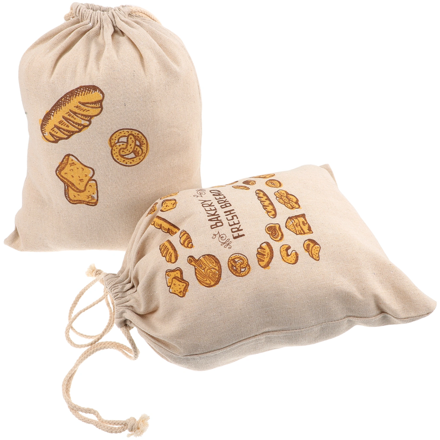 2Pcs Drawstring Bread Storage Bags Portable Bread Bags Reusable Bread Pouches
