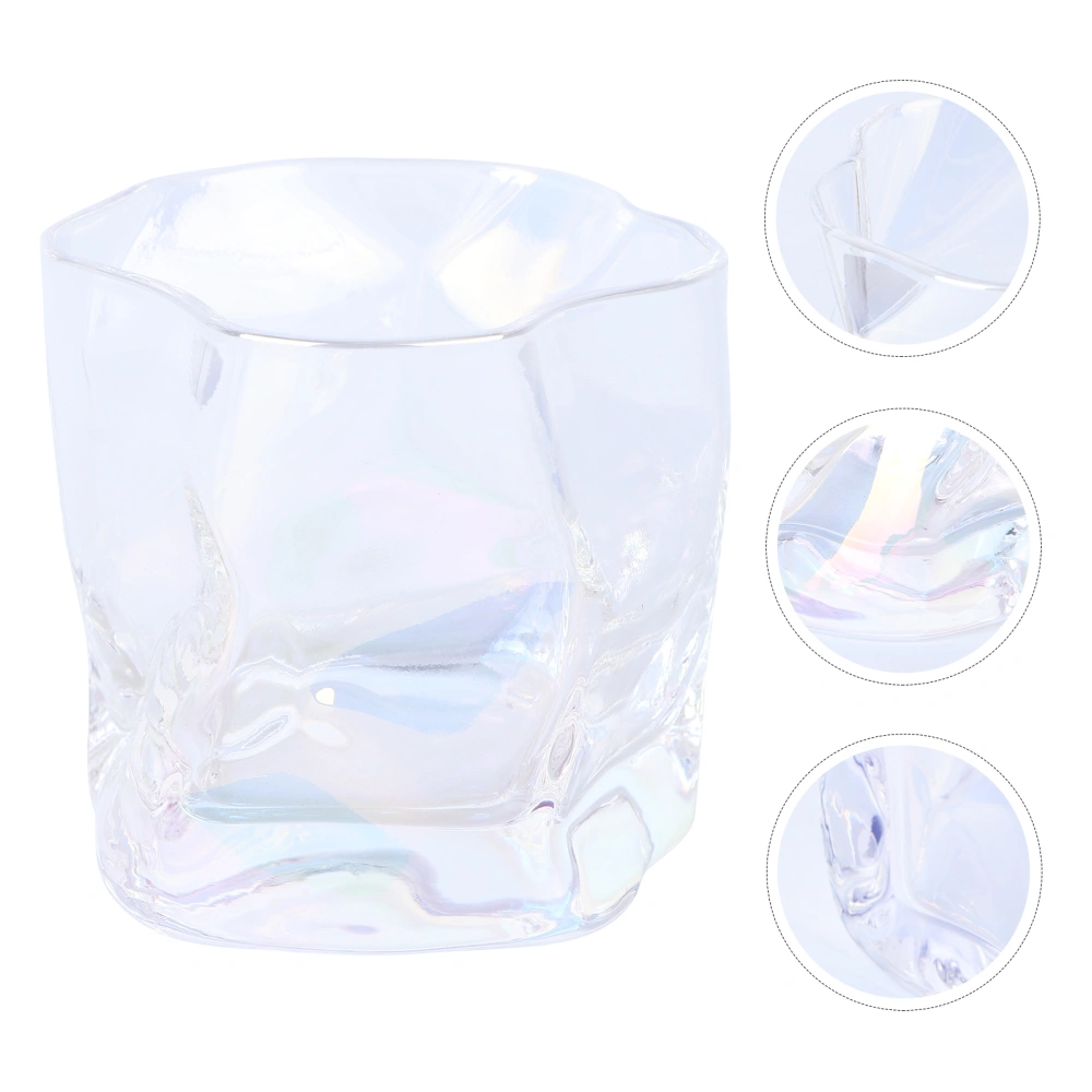 1pc Creative Glass Cup Irregular Shaped Whiskey Drinking Cup Glass Drinking Cup