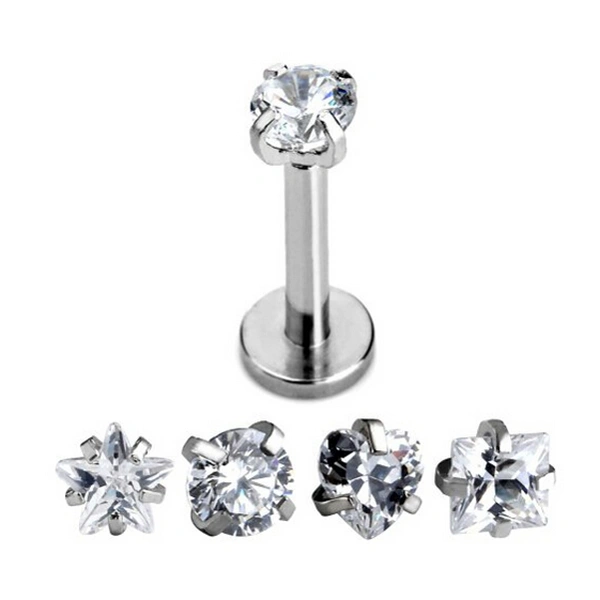 Clear CZ Star Tragus Lip Monroe Ear Triple Cartilage Helix Stud Earring