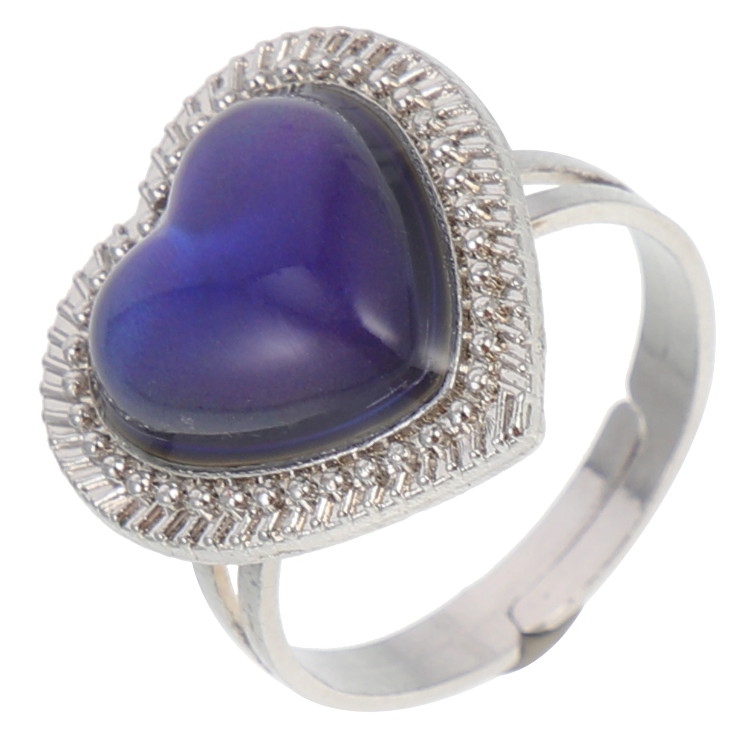 Smart Temperature Heart Gemstone Ring Color Change Ring Jewelry Adjustable Ring