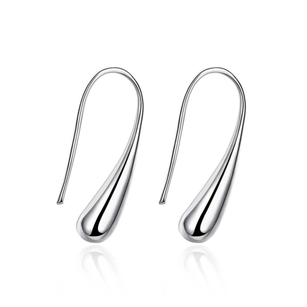 Silver Color Water Drop Shape Ear Hook Earrings Woman Girl Fashion Party Jewelry Wedding Gift