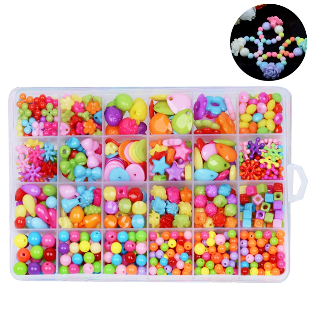 24 Lattices DIY Acrylic Beads Toys Multi Color Beads for Children DIY Jewelry Necklace Bracelet Making Crafts About 550 Pieces (Deep Colors Style)