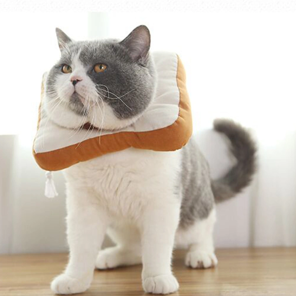 Cartoon Bread Shape Anti-lick Pet Collar Pineapple Elizabethan Collar Protective Pet Neck Ring for Cat Dog