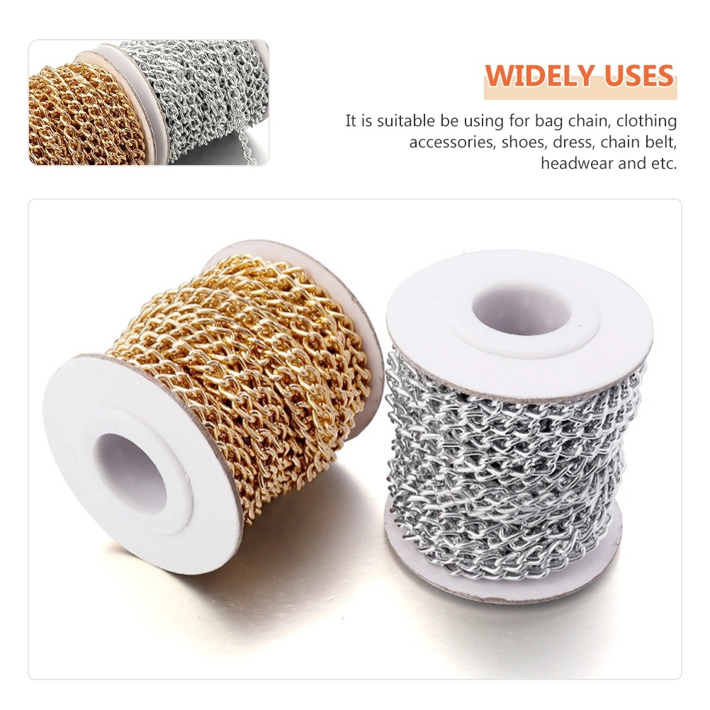 1 Roll Aluminium Chain Twisted Link Chains DIY Crafts Chain Bag Garment Chain