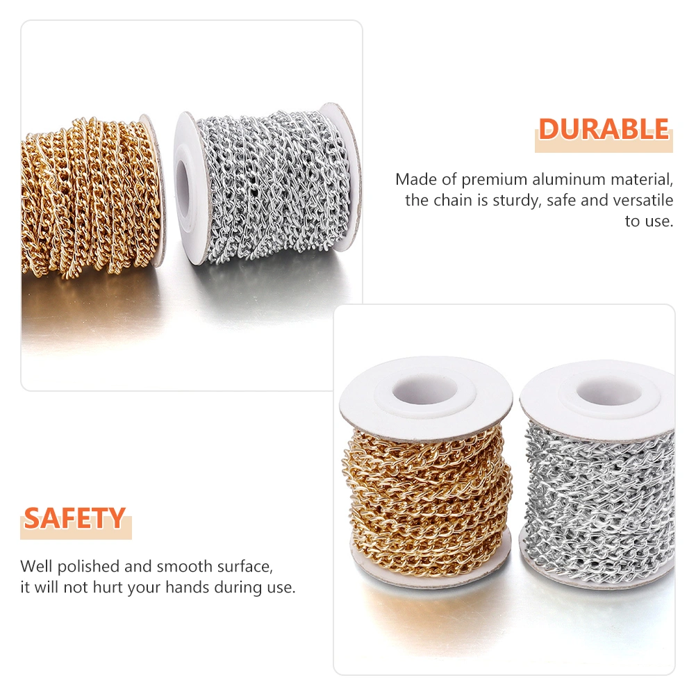 1 Roll Aluminium Chain Twisted Link Chains DIY Crafts Chain Bag Garment Chain