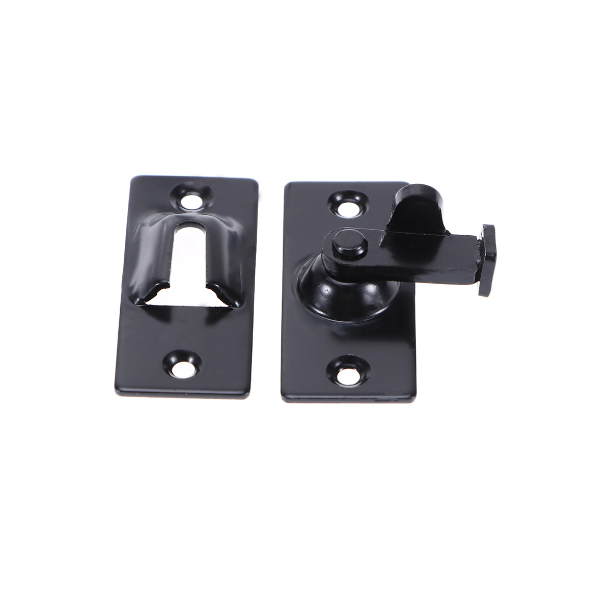 1Pc 90 Degree Solid Door Latch Bolt 304 Stainless Steel Lock Sliding Door Right Angle Buckle (Black)