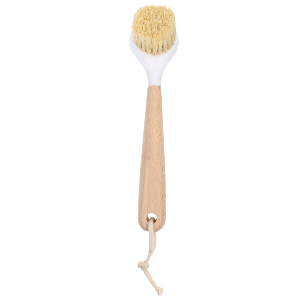 1pc Household Wood Long Handle Brush Kitchen Pot Cleaning Brush (Khaki)