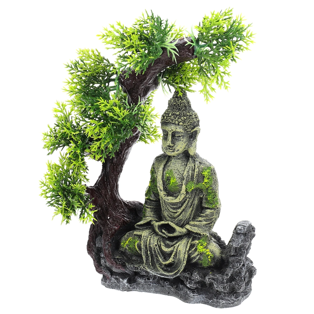 Aquarium Resin Sitting Buddha Craft Zen Style Statue Ornament Resin Artware