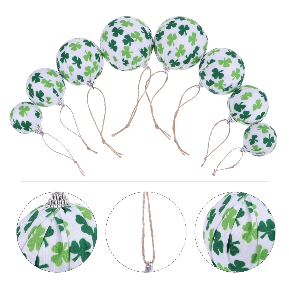 8Pcs Ireland Festival Cloth Balls Chic Party Hanging Balls Photo Props (Clover)