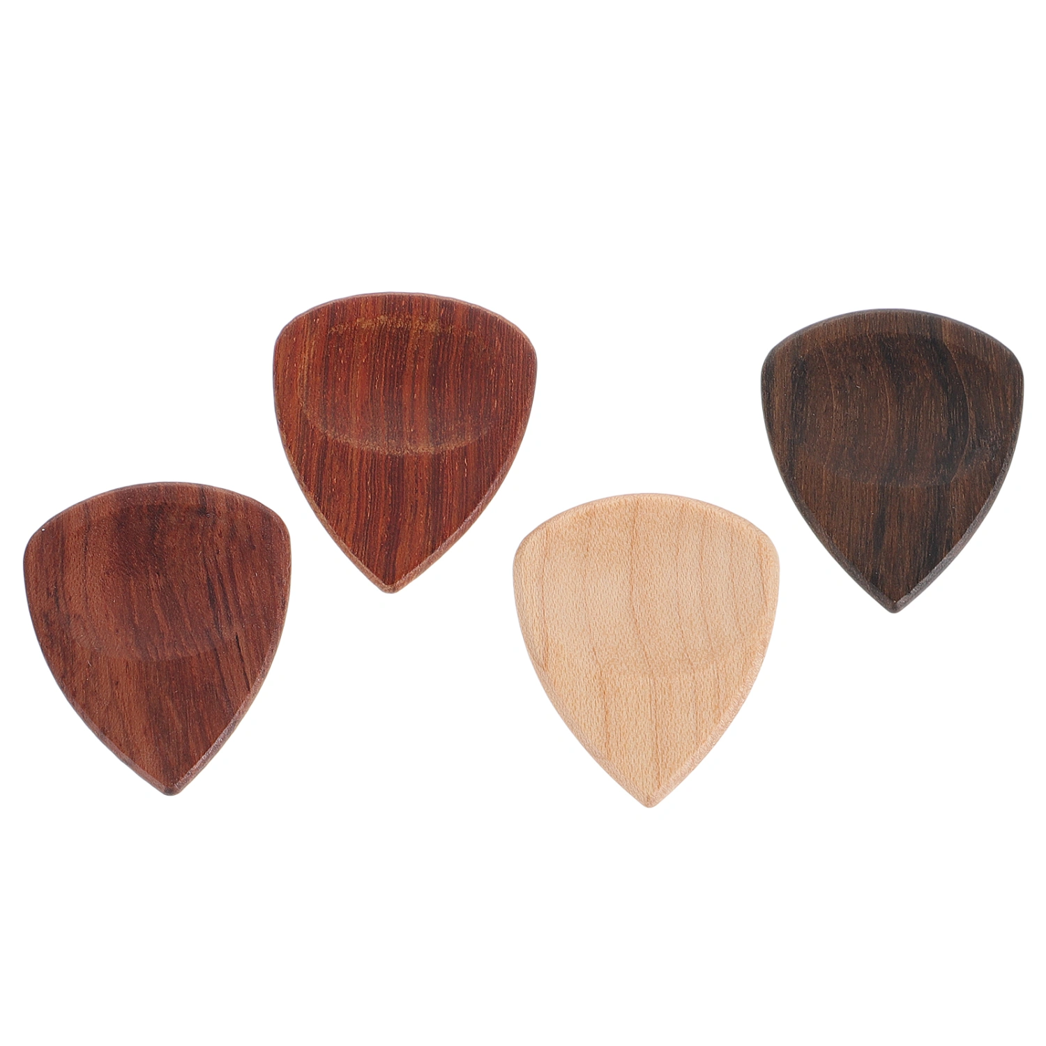 4Pcs Guitar Bass Wooden Picks Fashion Simple Design Guitar Accessories