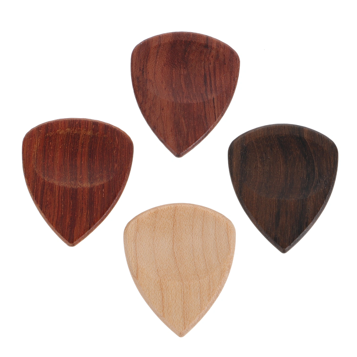 4Pcs Guitar Bass Wooden Picks Fashion Simple Design Guitar Accessories