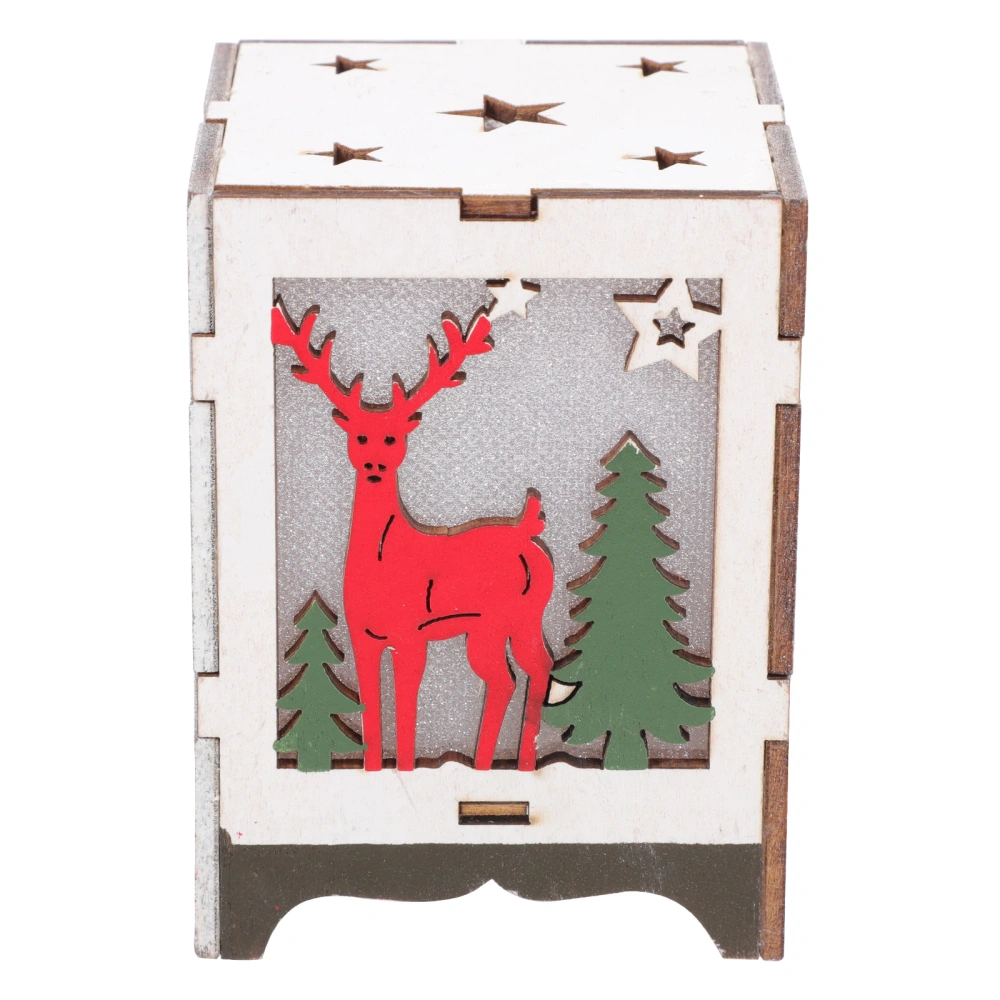 Christmas Wood Craft with Light Christmas Glowing Wooden Box Decoration