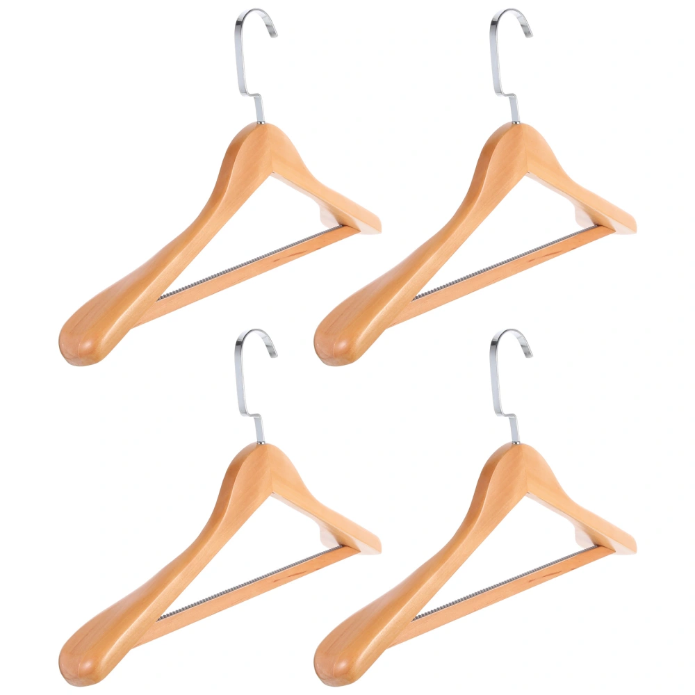 4pcs Clothing Wooden Hangers Solid Wood Coat Hanger Home Clothes Hanger