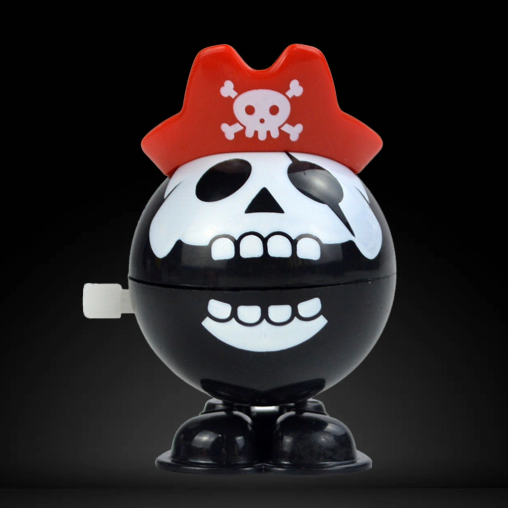 Skull Pirate Chattering Teeth Wind Up Toys Halloween Novelty Plaything (Black)