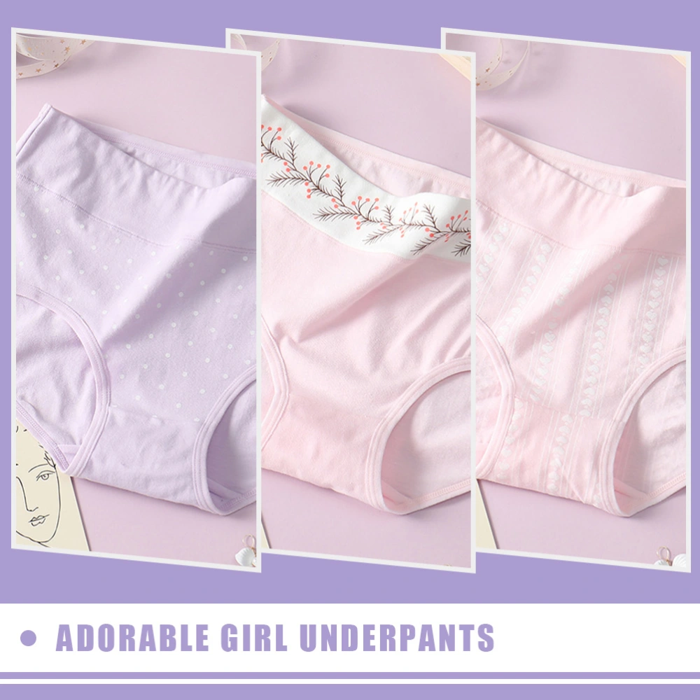 4Pcs Cotton Student Briefs Student Cotton Underwear Girl Cotton Underwear Adorable Girl Underpants