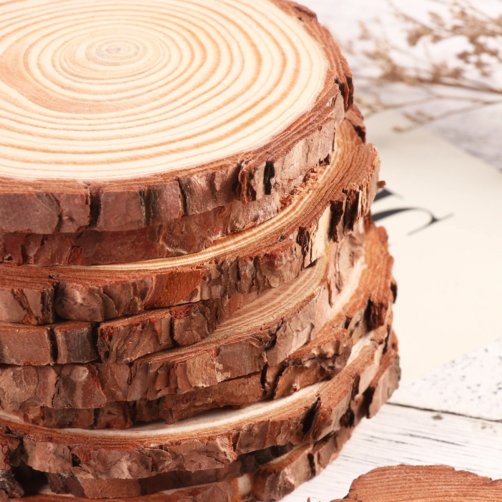 WINOMO 10pcs 10-12CM Natural Wood Log Slices Discs for DIY Crafts Wedding Centerpieces