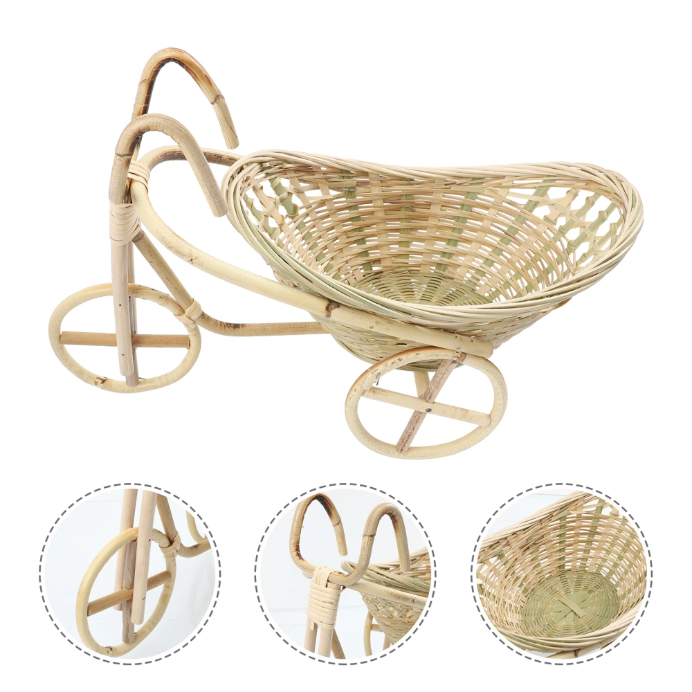 Bamboo Woven Bike Shape Craft Decorative Fruit Basket Hans-made Bamboo Craft