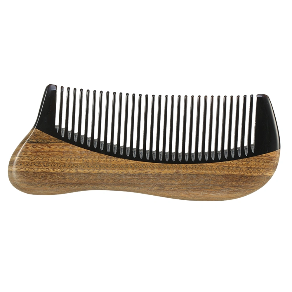 1pc Wooden Horn Comb Scalp Massage Comb Delicate Hair Comb Hair Straightening Combs Festival Gift for Female (Color 2)