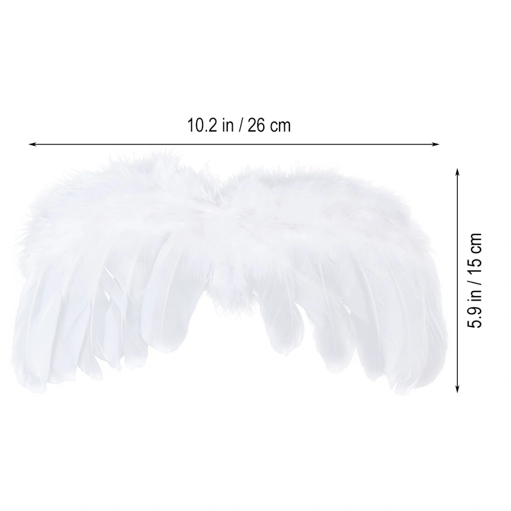 Angel Wing Style Newborn Clothes Costume Baby Photograph Props with Hair Band for Baby Shower Birthday Shooting (White)