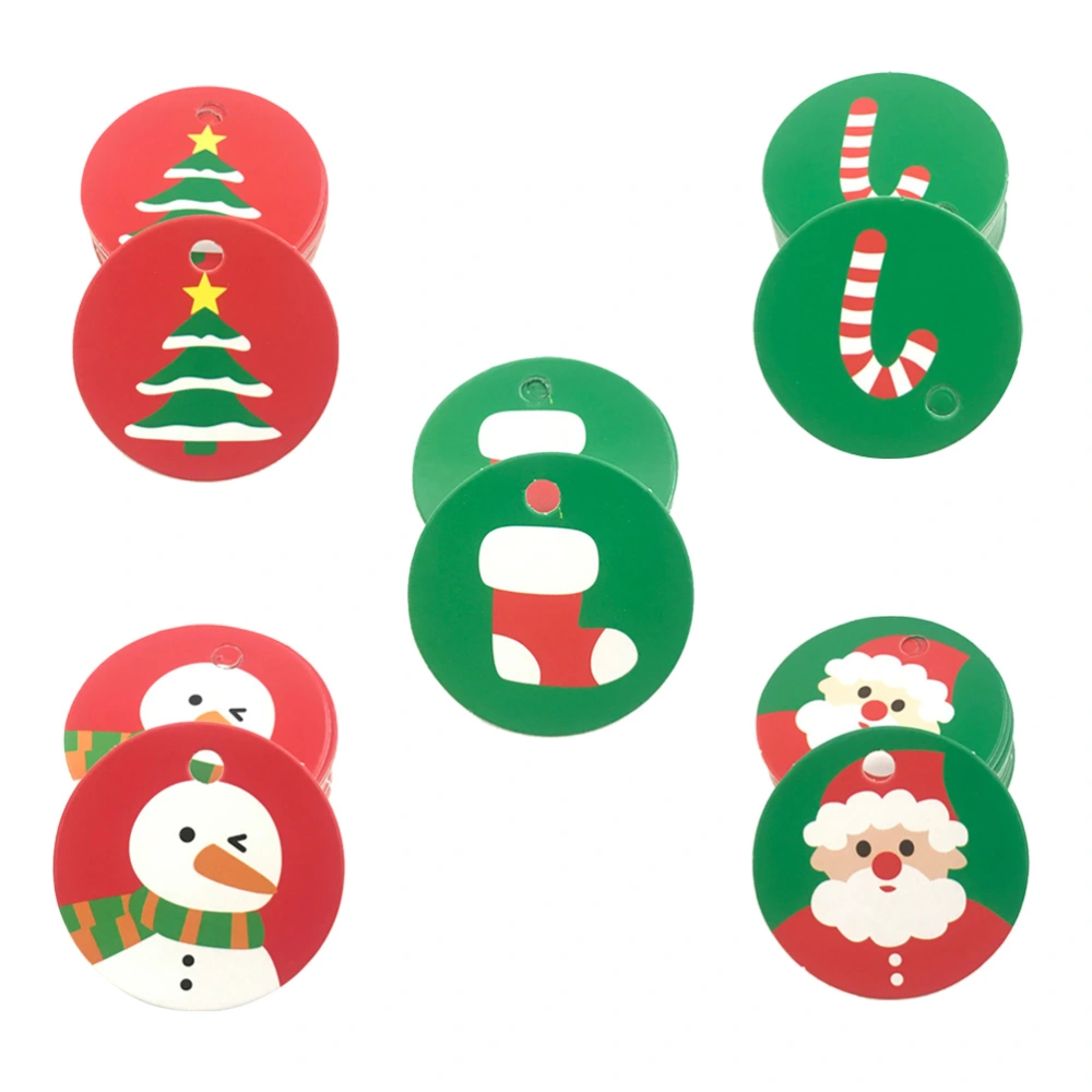 100PCS Christmas Hanging Tag Christmas Theme Pattern Tags for Gift DIY Xmas Present Wrap and Label Package