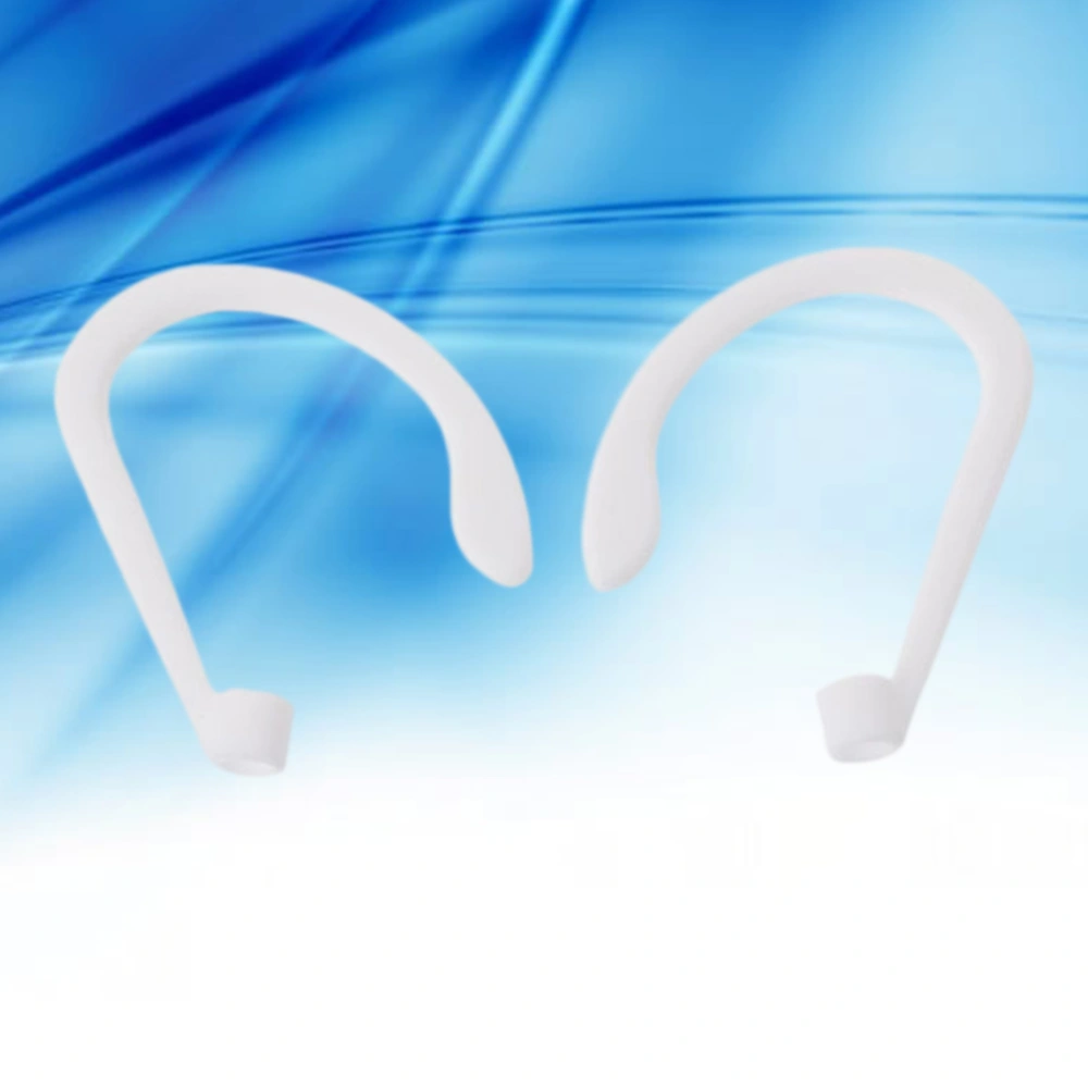 Lightweight Earhooks Silicone Earbuds Covers Long-Lasting Comfort Ergonomic Ear Hook Holders Compatible with Apple AirPods for Running Jogging Cycling Gym Fitness (White)