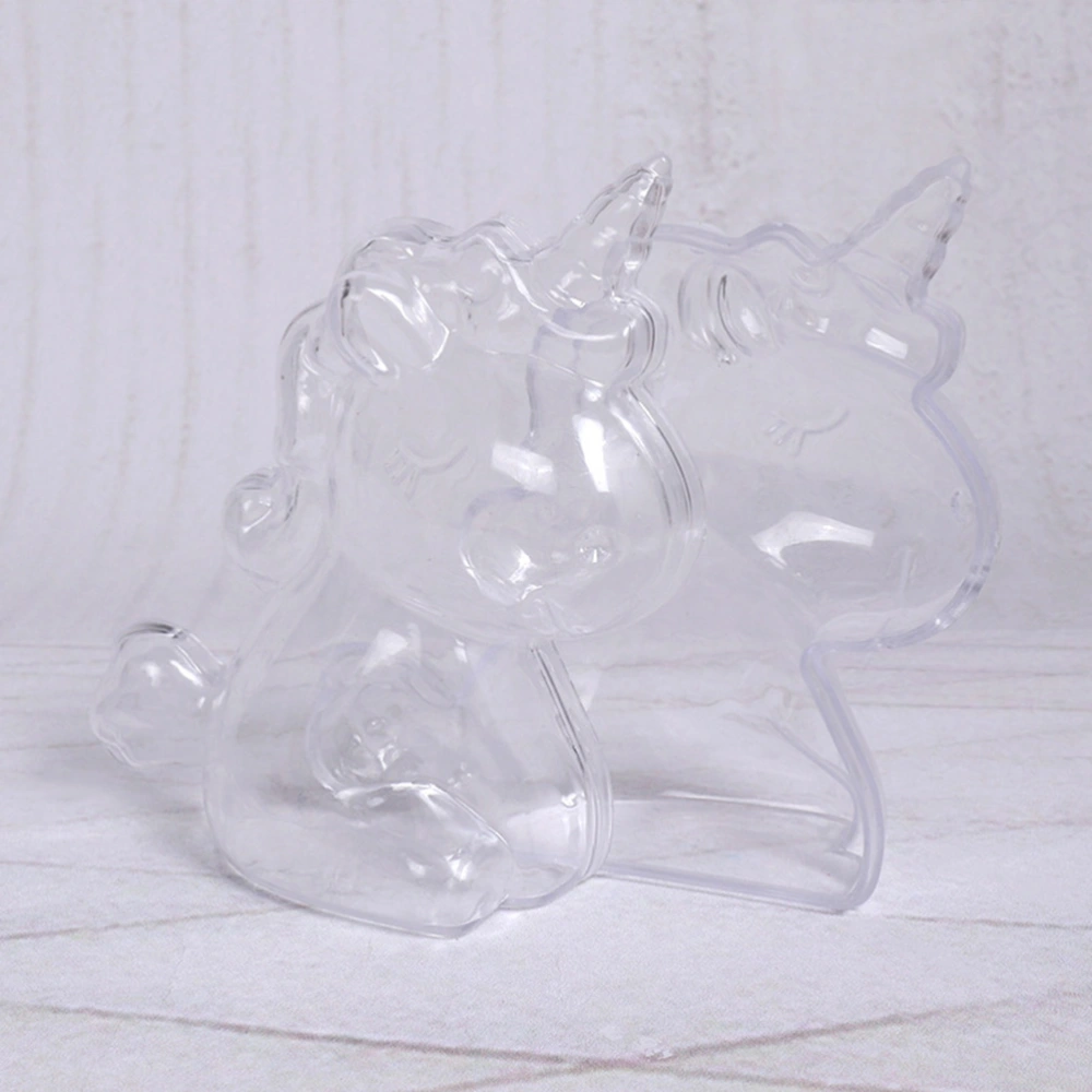 12pcs Transparent Plastic Candy Box Unicorn Shape Sugar Containers Holder Party Supplies